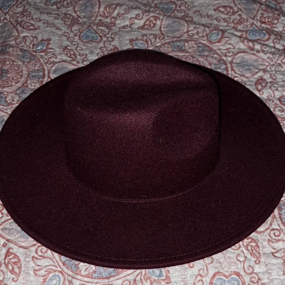 Free People Rich Burgundy Fedora Hat